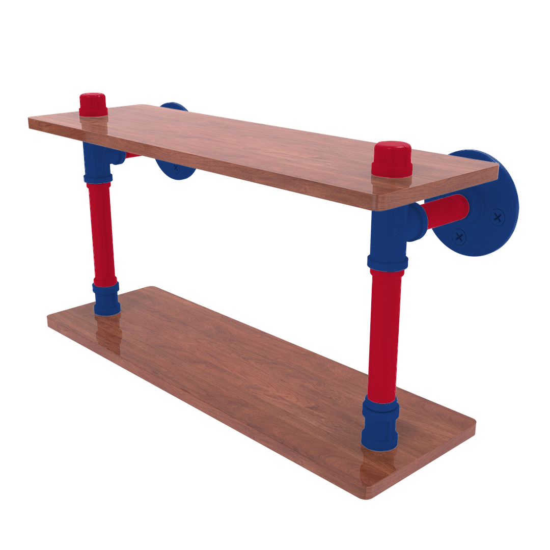 Hardwood Collection Wood Double Shelf Los Angeles Coastline Edition