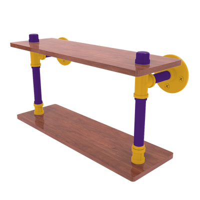 Hardwood Collection Wood Double Shelf Los Angeles Hollywood Edition