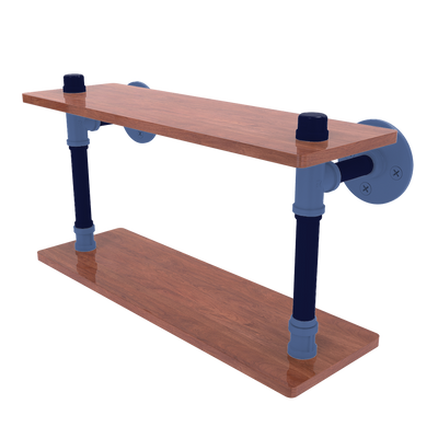 Hardwood Collection Wood Double Shelf Memphis Edition
