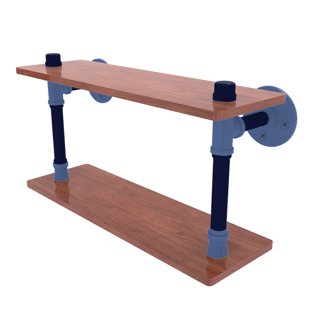 Hardwood Collection Wood Double Shelf Memphis Edition