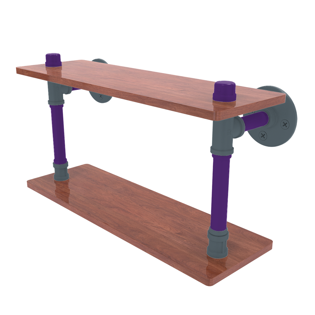 Hardwood Collection Wood Double Shelf Sacramento Edition