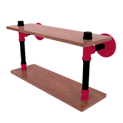 Hardwood Collection Wood Double Shelf Toronto Edition