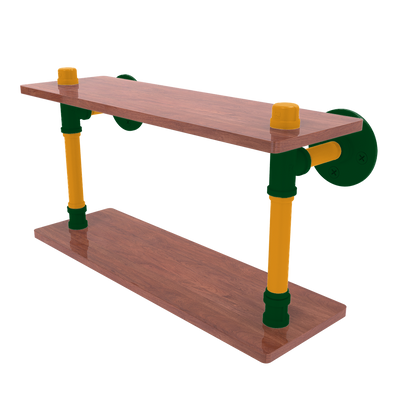 Hardwood Collection Wood Double Shelf Utah Edition