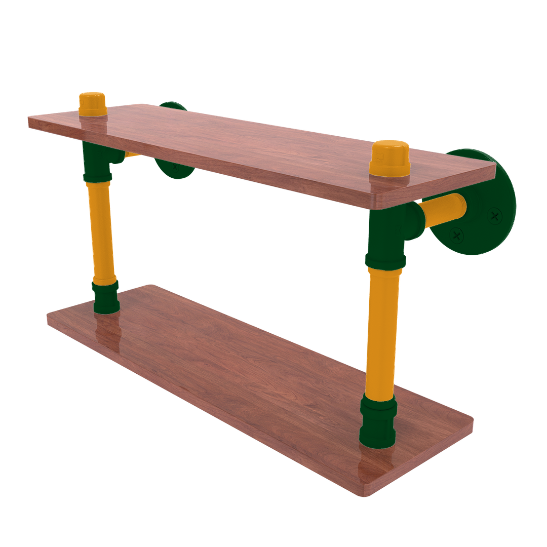 Hardwood Collection Wood Double Shelf Utah Edition