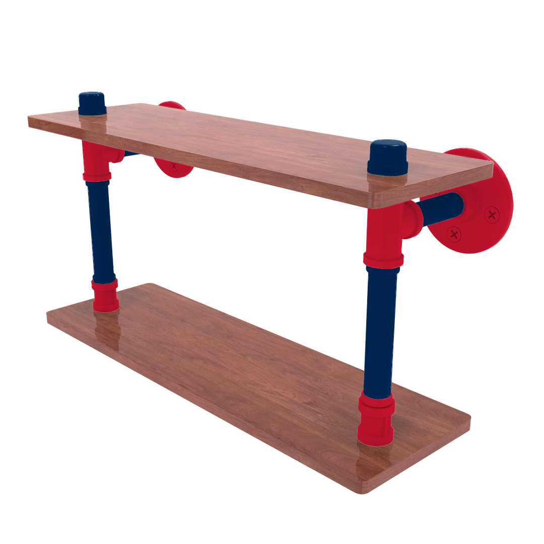 Hardwood Collection Wood Double Shelf Washington Edition