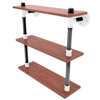 Hardwood Collection Ironwood Triple Shelf Brooklyn Edition