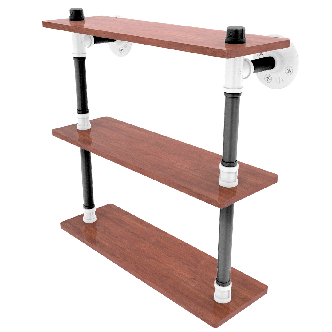 Hardwood Collection Ironwood Triple Shelf Brooklyn Edition