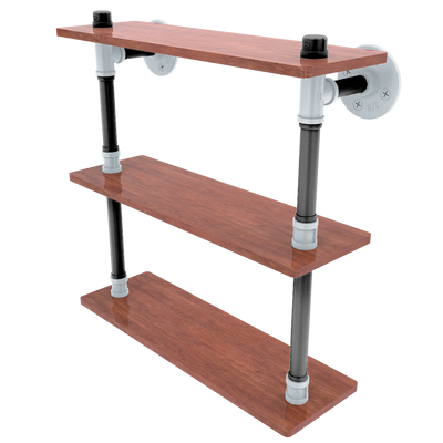 Hardwood Collection Ironwood Triple Shelf San Antonio Edition