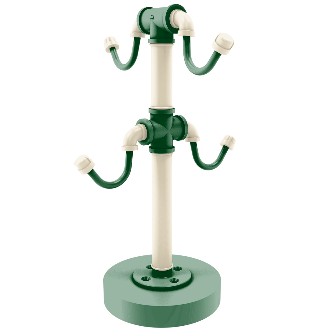 Hardwood Collection Countertop 4 Coffee Mug Holder Milwaukee Edition