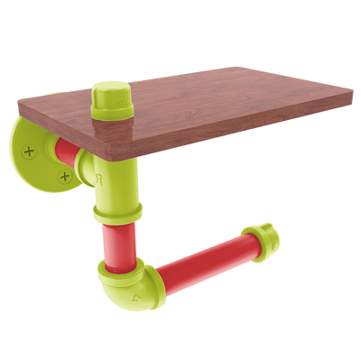 Hardwood Collection Toilet Paper Holder with Wood Shelf Atlanta Edition