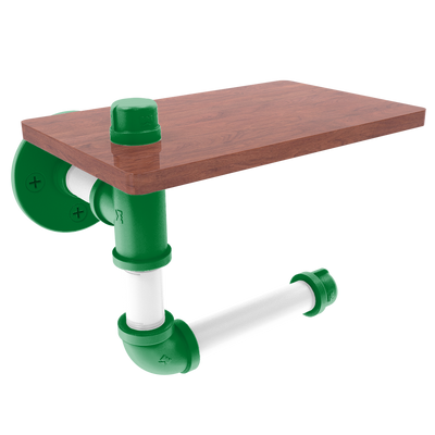 Hardwood Collection Toilet Paper Holder with Wood Shelf Boston Edition