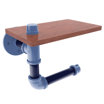 Hardwood Collection Toilet Paper Holder with Wood Shelf Memphis Edition