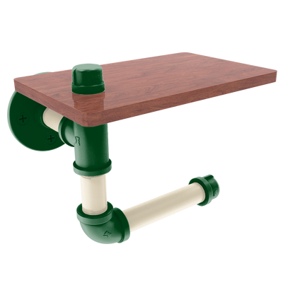 Hardwood Collection Toilet Paper Holder with Wood Shelf Milwaukee Edition