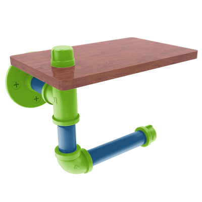 Hardwood Collection Toilet Paper Holder with Wood Shelf Minnesota Edition