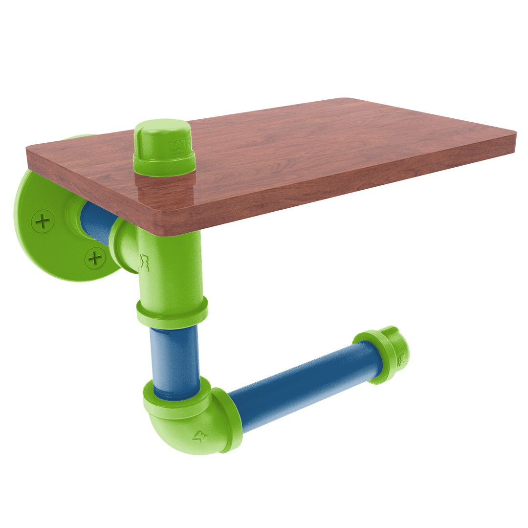 Hardwood Collection Toilet Paper Holder with Wood Shelf Minnesota Edition