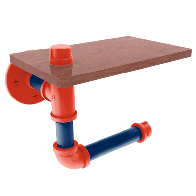 Hardwood Collection Toilet Paper Holder with Wood Shelf Oklahoma City Edition