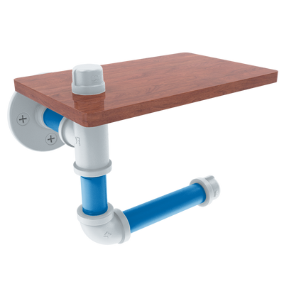 Hardwood Collection Toilet Paper Holder with Wood Shelf Orlando Edition