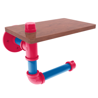 Hardwood Collection Toilet Paper Holder with Wood Shelf Philadelphia Edition