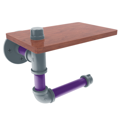 Hardwood Collection Toilet Paper Holder with Wood Shelf Sacramento Edition