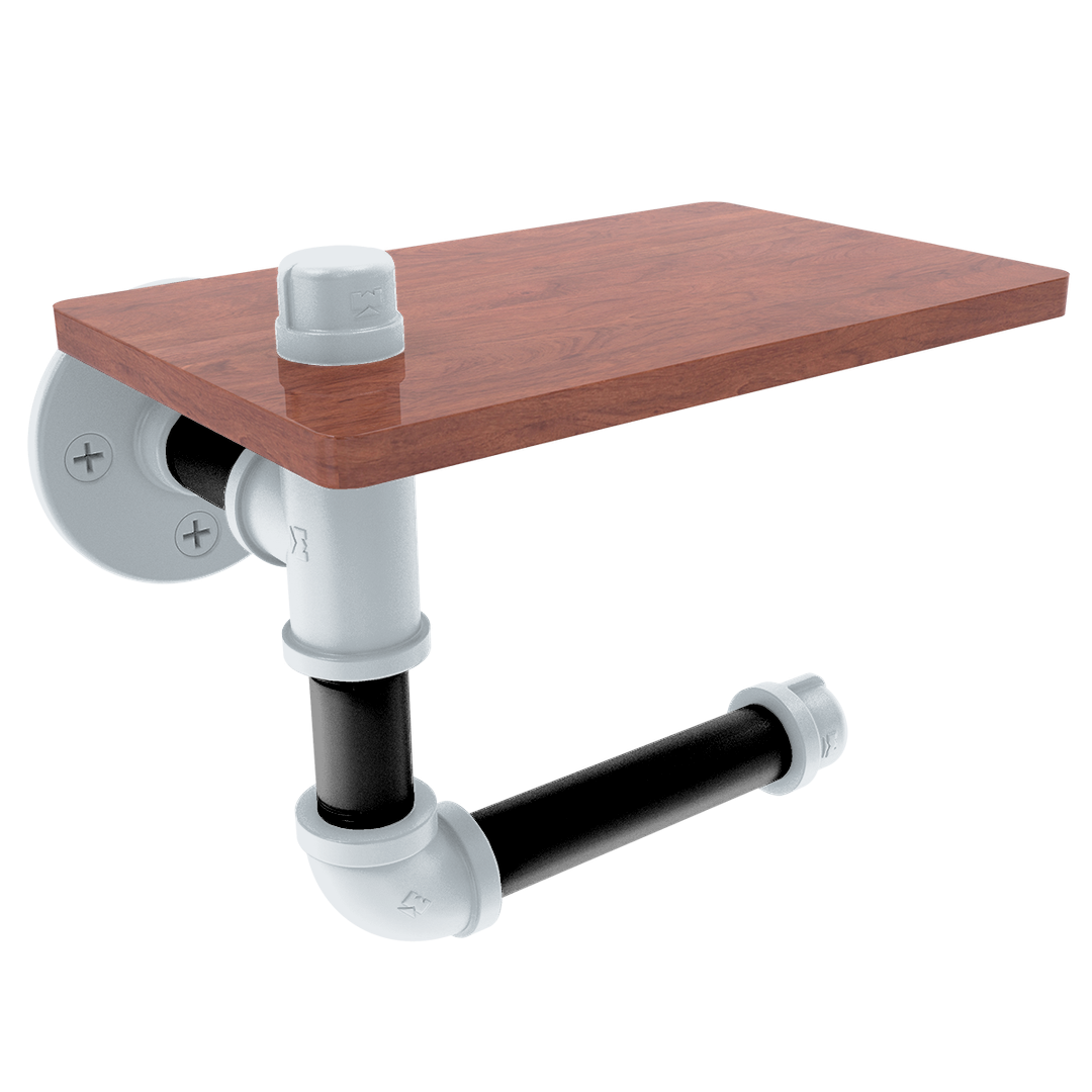 Hardwood Collection Toilet Paper Holder with Wood Shelf San Antonio Edition