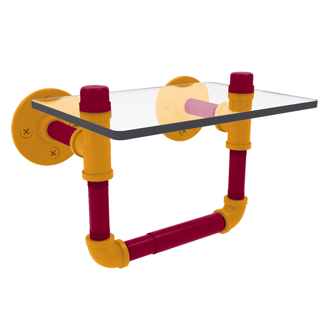 Hardwood Collection Toilet Tissue Holder with Glass Shelf Miami Edition