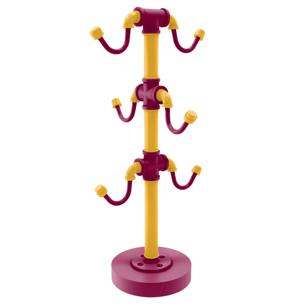 Hardwood Collection Countertop 6 Coffee Mug Holder Cleveland Edition