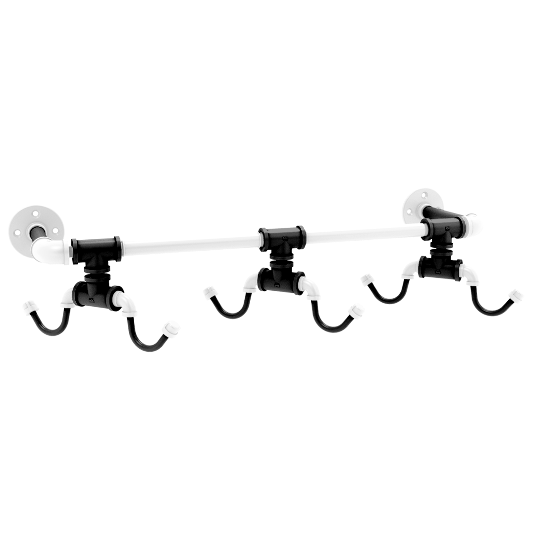 Hardwood Collection Wall Mounted 6 Coffee Mug Rack Brooklyn Edition