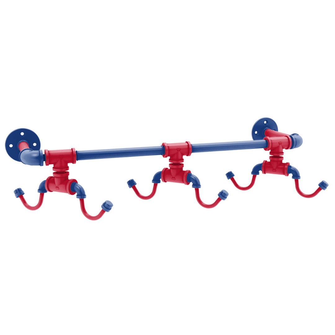 Hardwood Collection Wall Mounted 6 Coffee Mug Rack Los Angeles Coastline Edition