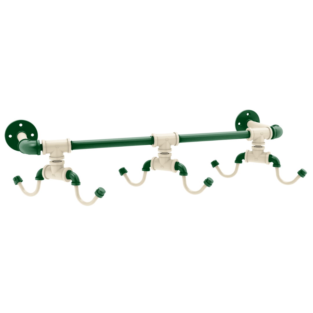 Hardwood Collection Wall Mounted 6 Coffee Mug Rack Milwaukee Edition