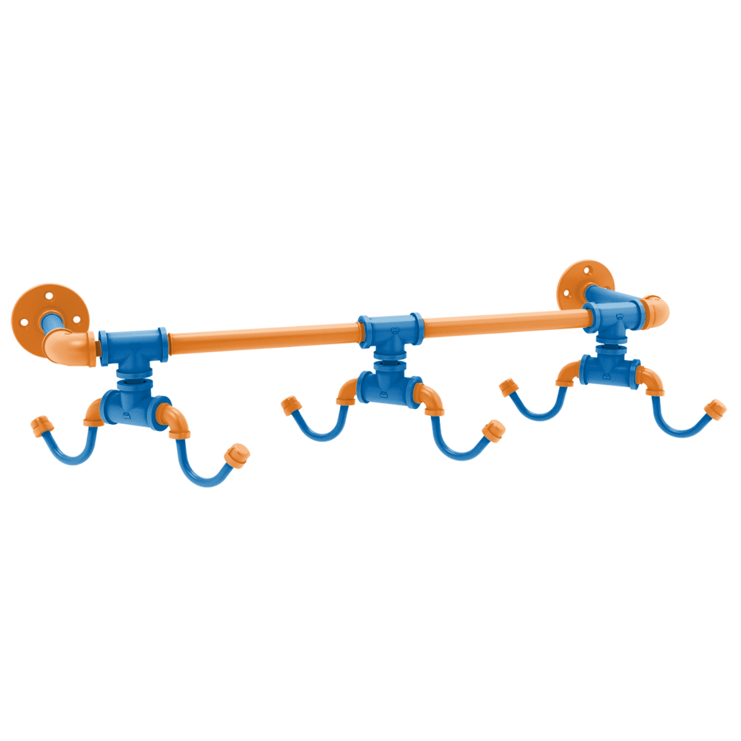 Hardwood Collection Wall Mounted 6 Coffee Mug Rack New York Edition