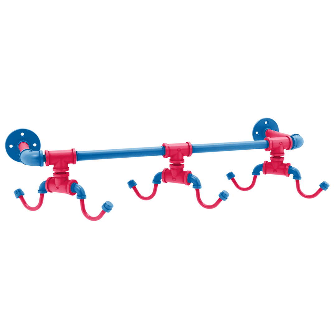 Hardwood Collection Wall Mounted 6 Coffee Mug Rack Philadelphia Edition