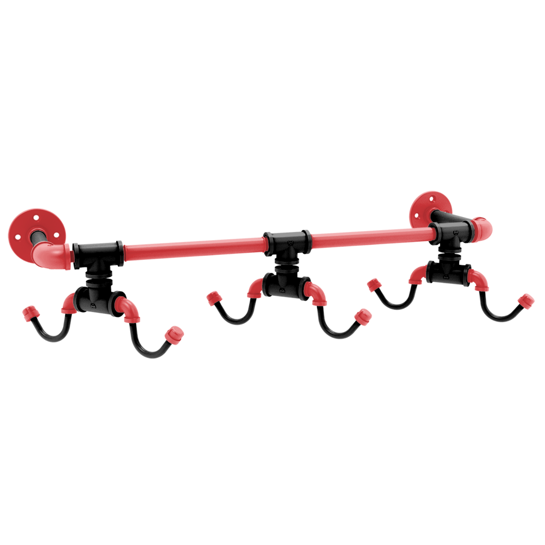 Hardwood Collection Wall Mounted 6 Coffee Mug Rack Portland Edition