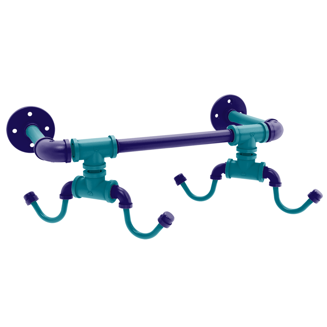 Hardwood Collection Wall Mounted 4 Coffee Mug Rack Charlotte Edition