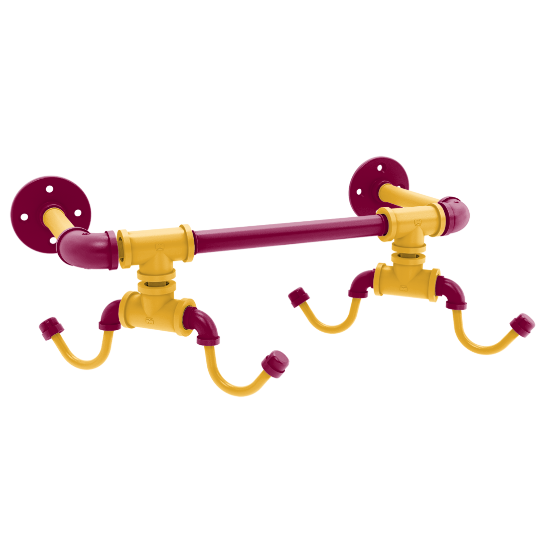 Hardwood Collection Wall Mounted 4 Coffee Mug Rack Cleveland Edition