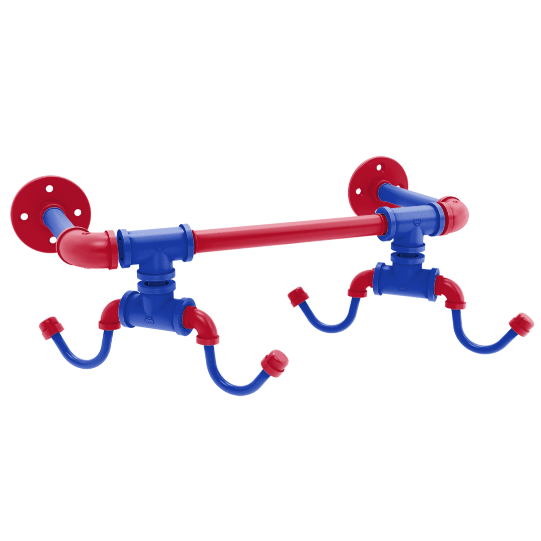 Hardwood Collection Wall Mounted 4 Coffee Mug Rack Detroit Edition