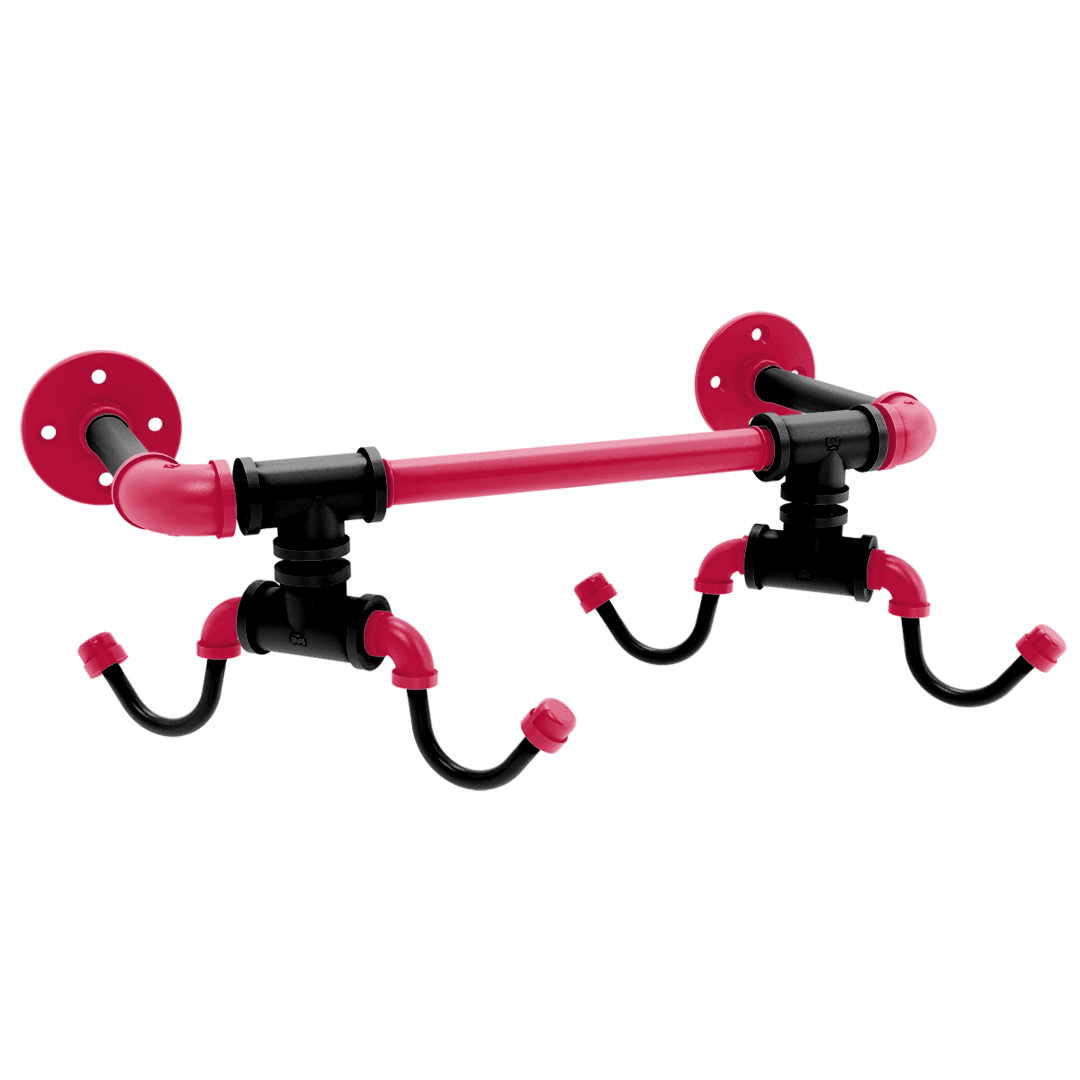 Hardwood Collection Wall Mounted 4 Coffee Mug Rack Houston Edition