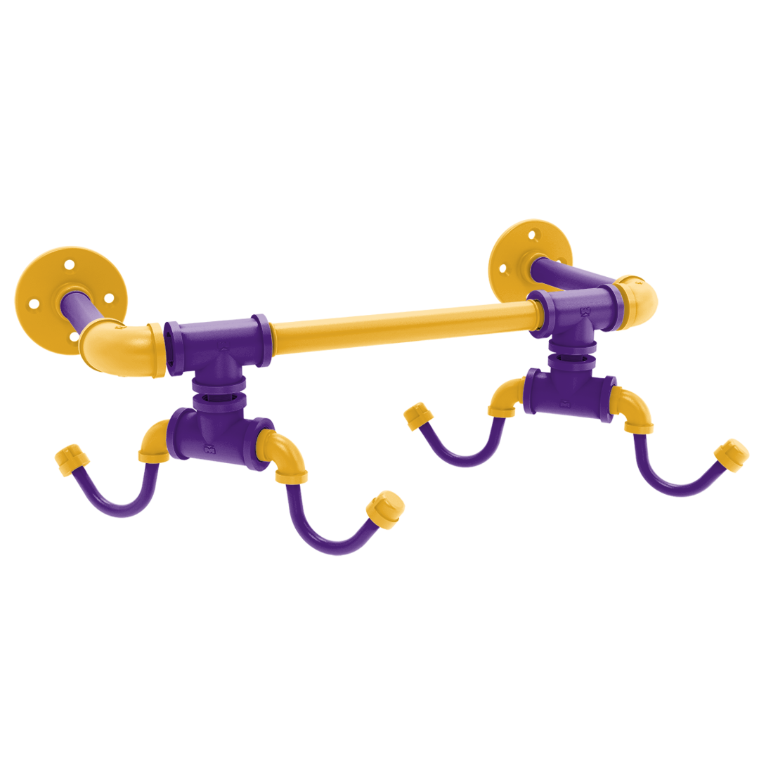 Hardwood Collection Wall Mounted 4 Coffee Mug Rack Los Angeles Hollywood Edition