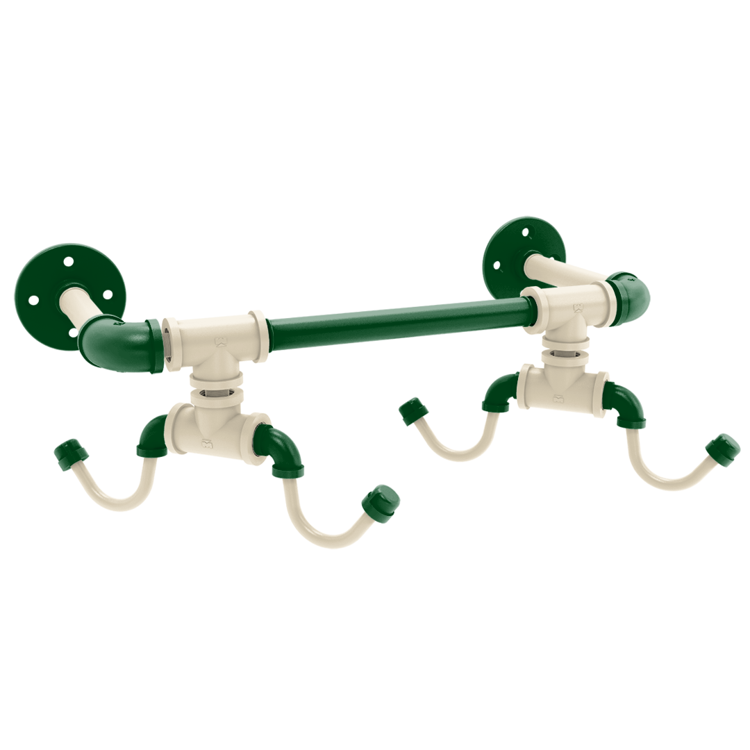 Hardwood Collection Wall Mounted 4 Coffee Mug Rack Milwaukee Edition