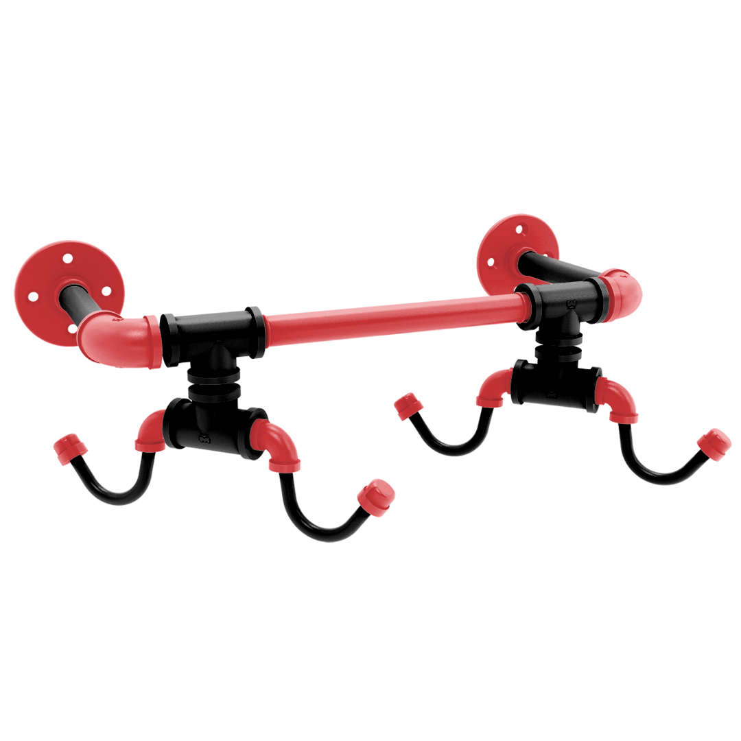 Hardwood Collection Wall Mounted 4 Coffee Mug Rack Portland Edition