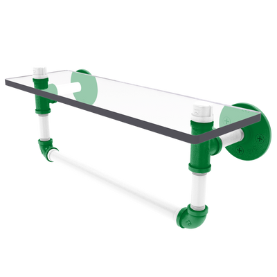 Hardwood Collection Glass Shelf with Towel Bar Boston Edition