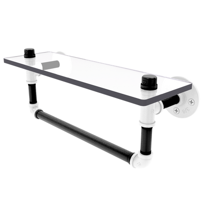 Hardwood Collection Glass Shelf with Towel Bar Brooklyn Edition