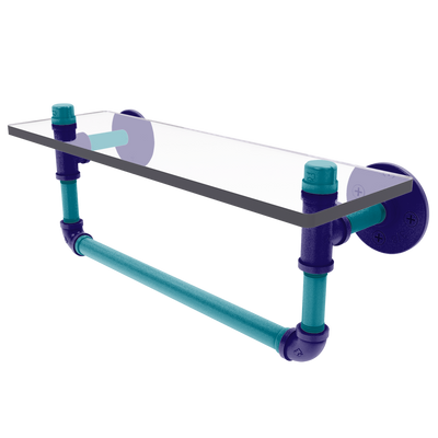 Hardwood Collection Glass Shelf with Towel Bar Charlotte Edition