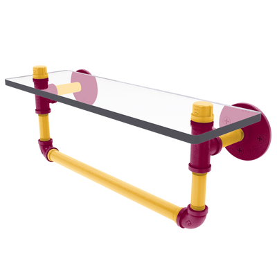 Hardwood Collection Glass Shelf with Towel Bar Cleveland Edition