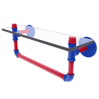 Hardwood Collection Glass Shelf with Towel Bar Detroit Edition