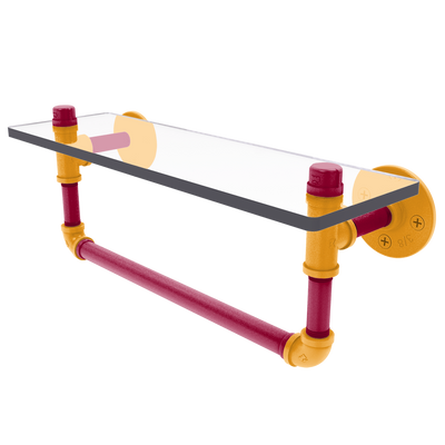 Hardwood Collection Glass Shelf with Towel Bar Miami Edition