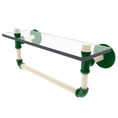 Hardwood Collection Glass Shelf with Towel Bar Milwaukee Edition