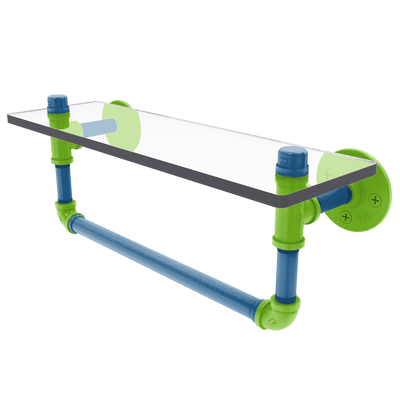 Hardwood Collection Glass Shelf with Towel Bar Minnesota Edition