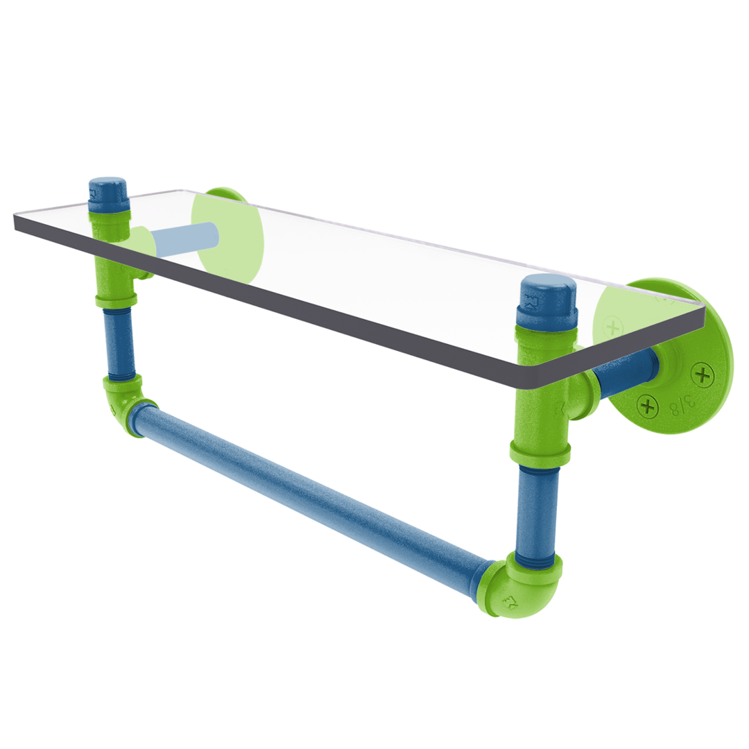 Hardwood Collection Glass Shelf with Towel Bar Minnesota Edition