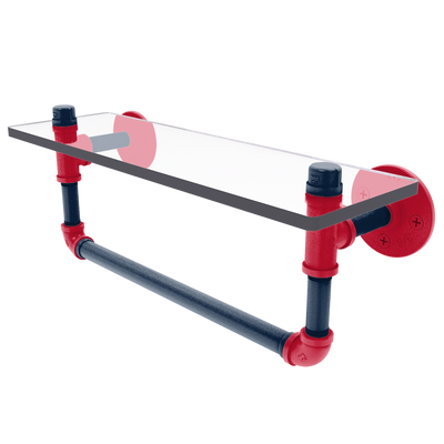 Hardwood Collection Glass Shelf with Towel Bar New Orleans Edition