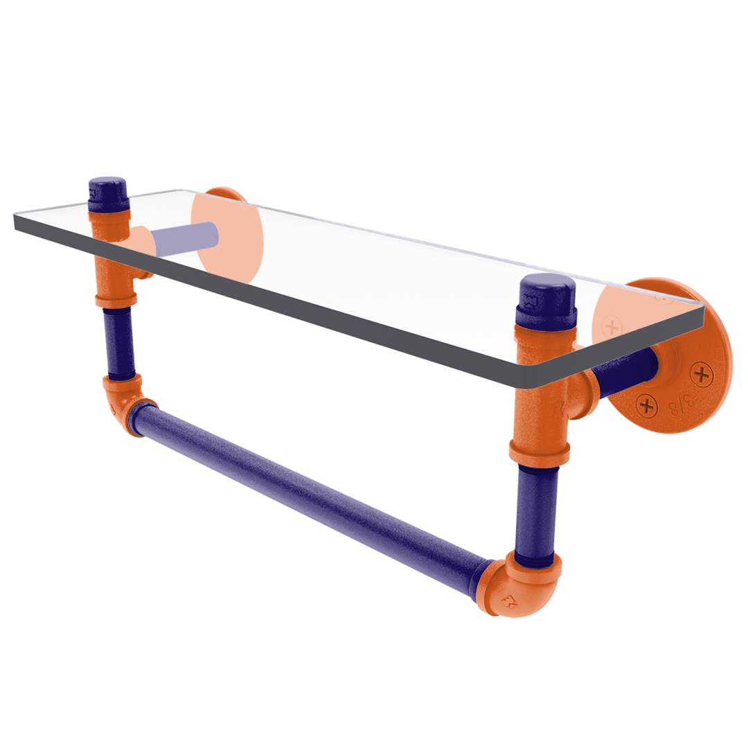 Hardwood Collection Glass Shelf with Towel Bar Phoenix Edition